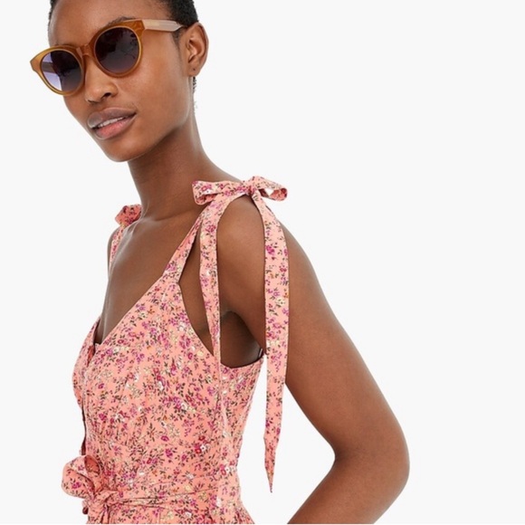 J Crew - Button-front midi dress with ruffle hem in soft rayon - Size 2 - Picture 4 of 11